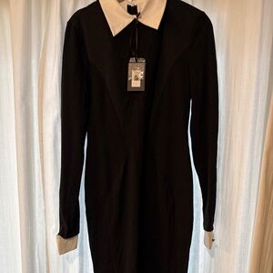 Long black pencil style skirt dress